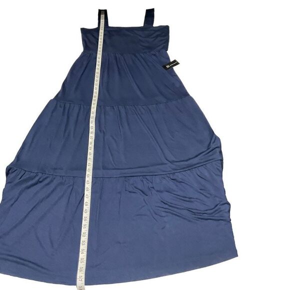 INC International Concepts Maxi Dress Nomad Indigo Sea Blue Square Neck Women La - Picture 6 of 12